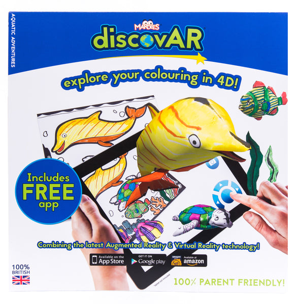 School Holiday Promotion £20 with FREE UK SHIPPING (normally £31.95) - Complete set of 4 Mardles discovAR 4D Interactive Colouring Books