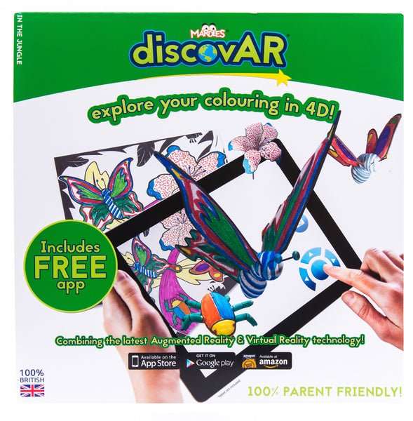 School Holiday Promotion £20 with FREE UK SHIPPING (normally £31.95) - Complete set of 4 Mardles discovAR 4D Interactive Colouring Books