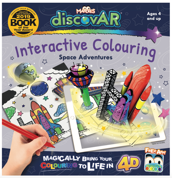 Complete set of 4 Mardles discovAR 4D Interactive Colouring Books
