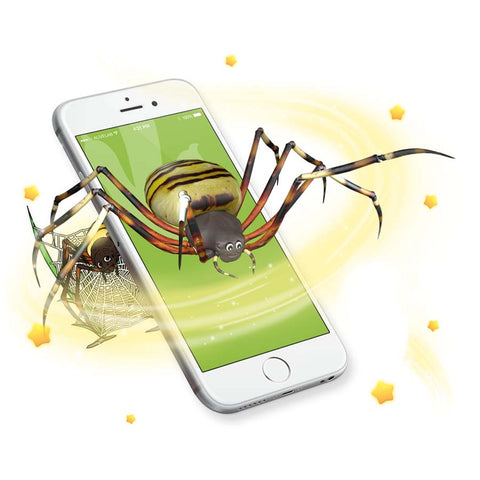 Augmented reality spider sticker comes to life