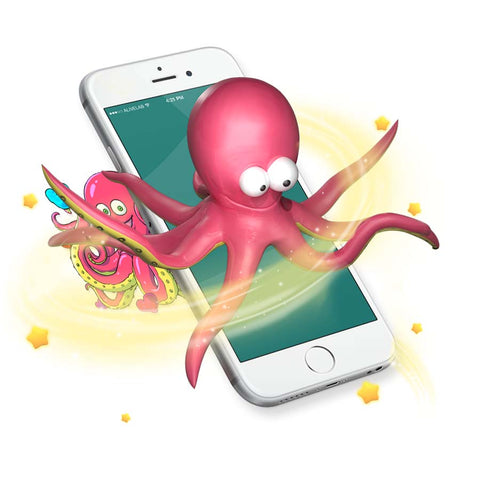 Octopus Augmented reality sticker come to life
