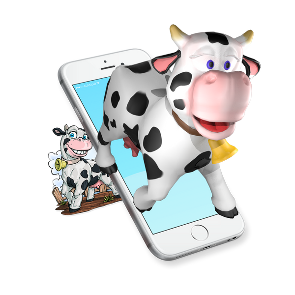 augmented reality cow sticker