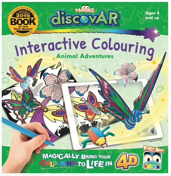 Animal Adventures 4D Interactive Colouring Book