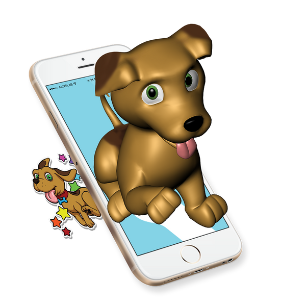 augmented reality dog sticker