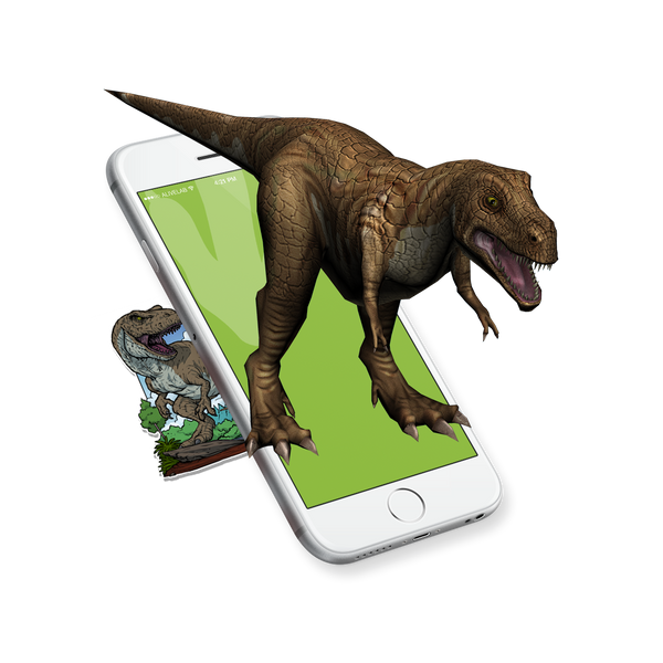 Bugs and beasts augmented reailty dinosaur sticker