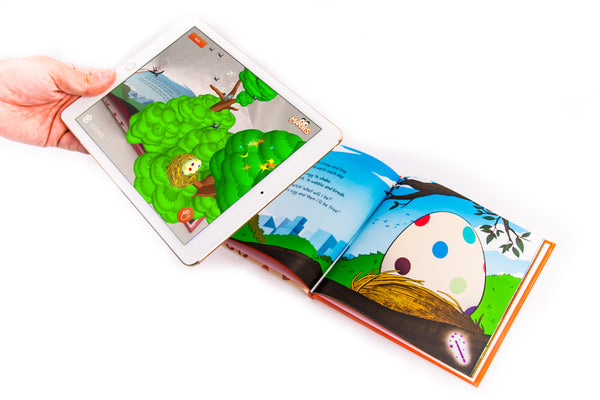 augmented reality story book in use